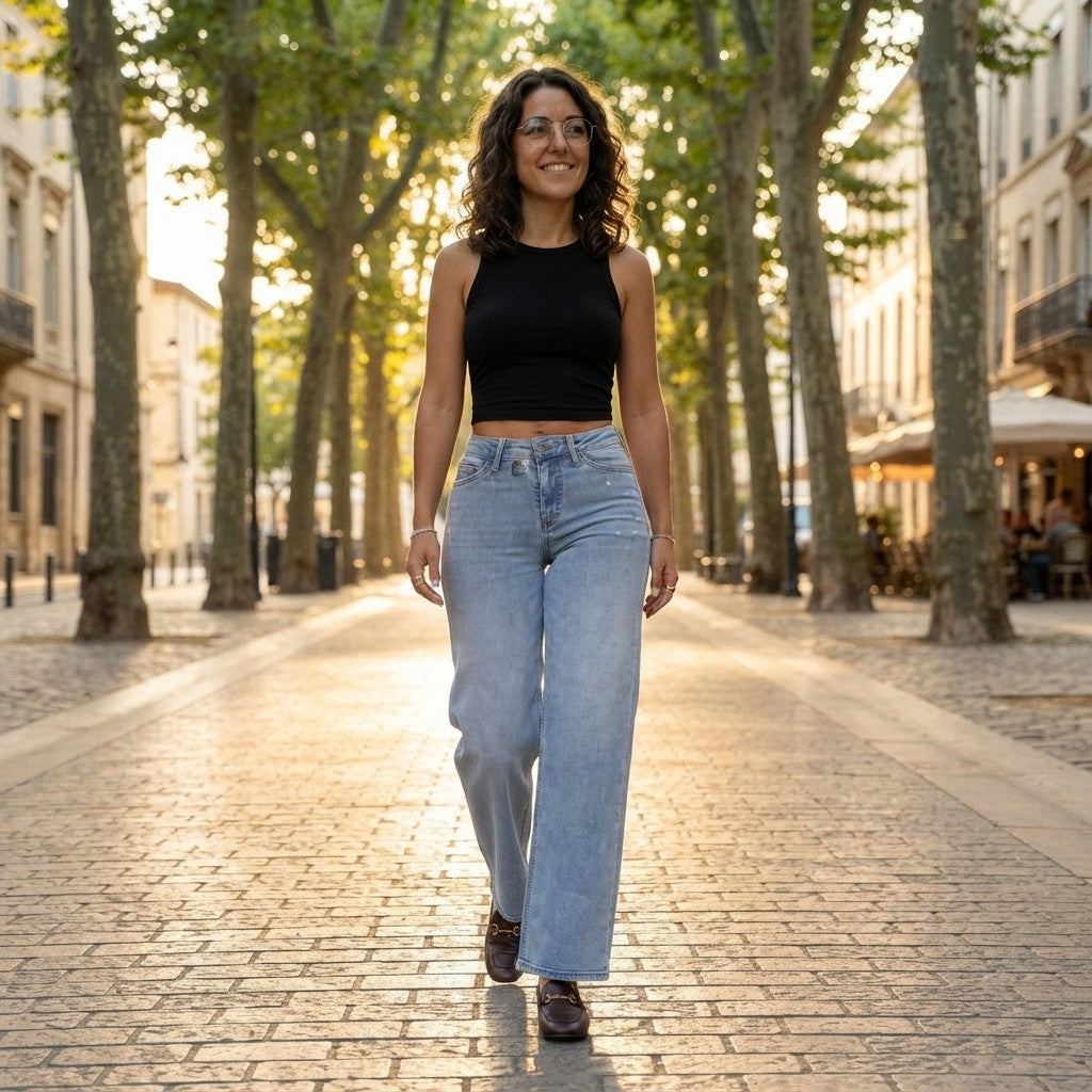 BootyLift Stretch Wide-Leg Jeans
